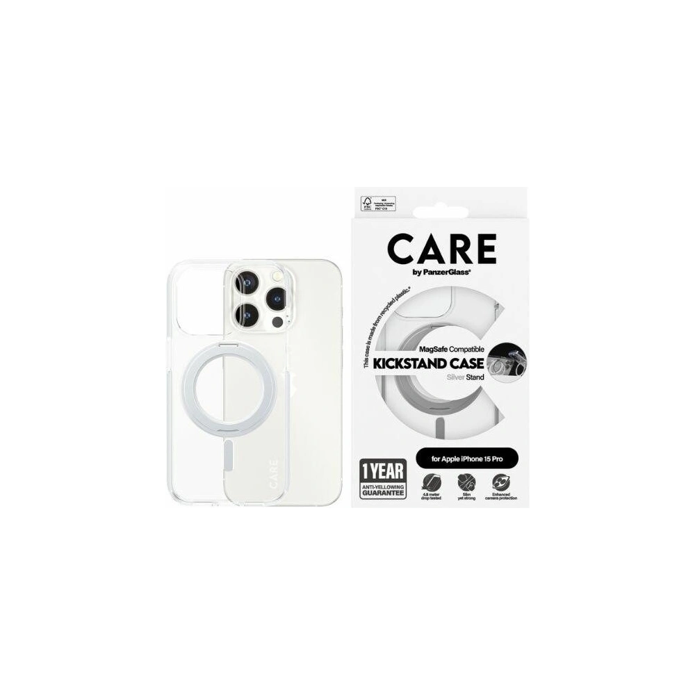 Hurtownia GSM - Etui CARE by PanzerGlass Kickstand Case Apple iPhone 15 Pro MagSafe srebrny/silver - PZG660 - {ean13} - Hurt