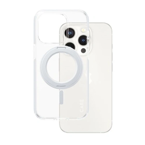 Etui CARE by PanzerGlass Kickstand Case Apple iPhone 15 Pro MagSafe srebrny/silver