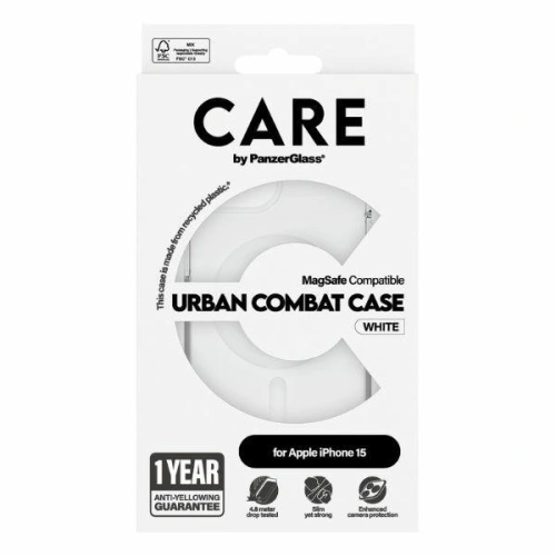 Etui CARE by PanzerGlass Urban Combat Case Apple iPhone 15/14/13 MagSafe biały/white