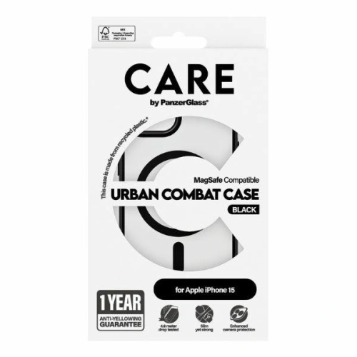 Etui CARE by PanzerGlass Urban Combat Case Apple iPhone 15/14/13 MagSafe czarny/black