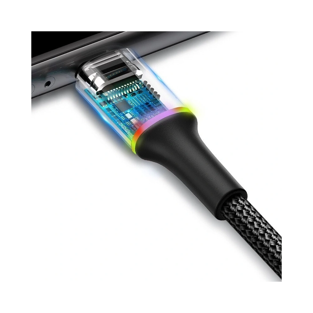 Hurtownia GSM - Kabel lightning z podświetleniem LED Baseus Halo 1.5A 2m (czarny) - BSU771BLK - {ean13} - Hurt