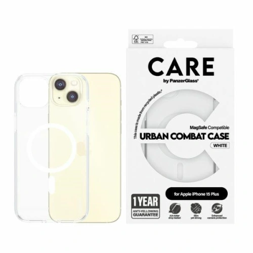 Etui CARE by PanzerGlass Urban Combat Case Apple iPhone 15 Plus / 14 Plus MagSafe biały/white