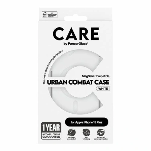 Etui CARE by PanzerGlass Urban Combat Case Apple iPhone 15 Plus / 14 Plus MagSafe biały/white
