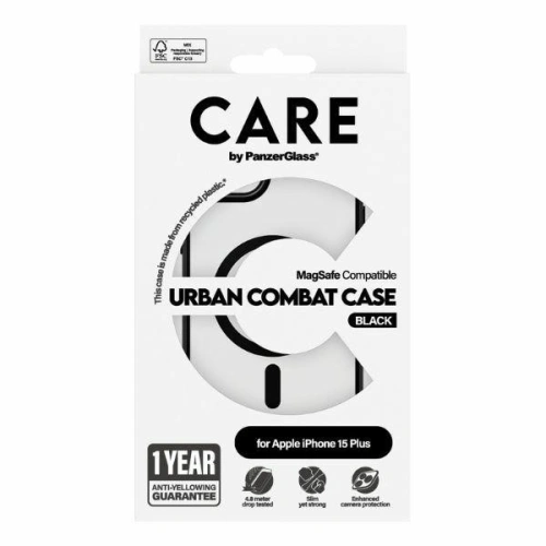 Etui CARE by PanzerGlass Urban Combat Case Apple iPhone 15 Plus / 14 Plus MagSafe czarny/black