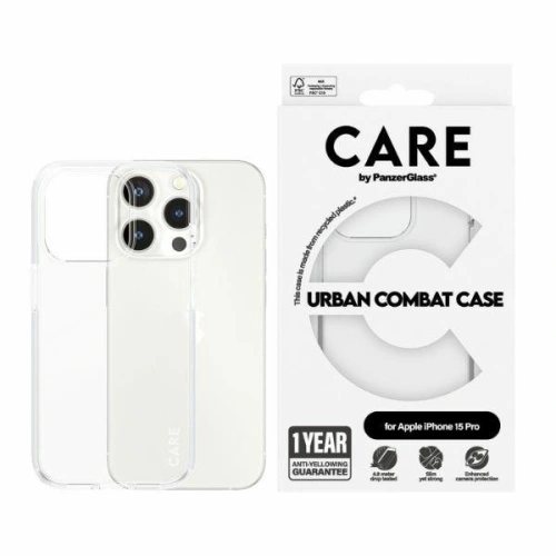Etui CARE by PanzerGlass Urban Combat Case Apple iPhone 15 Pro przezroczysty/transparent