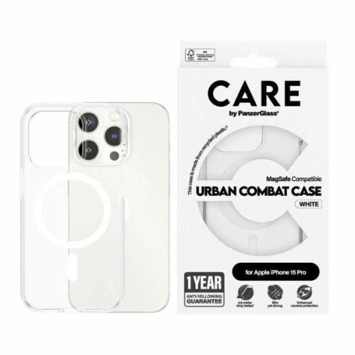 Etui CARE by PanzerGlass Urban Combat Case Apple iPhone 15 Pro MagSafe biały/white