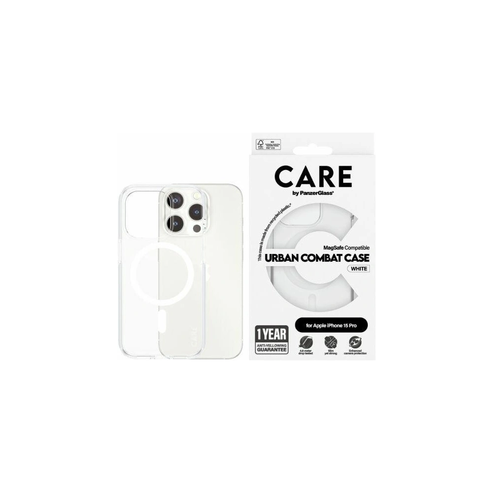 Hurtownia GSM - Etui CARE od PanzerGlass Urban Combat Case Apple iPhone 15 Pro MagSafe bílý/white - PZG673 - {ean13} - Hurt