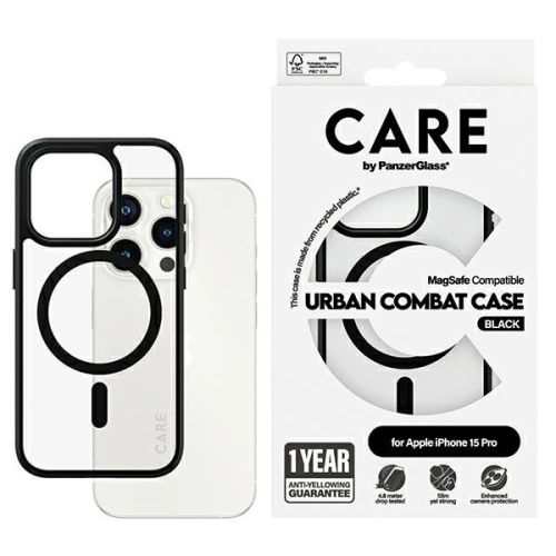 Etui CARE by PanzerGlass Urban Combat Case Apple iPhone 15 Pro MagSafe czarny/black