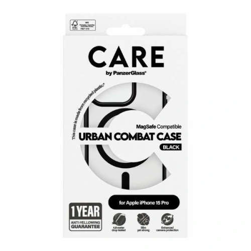 Etui CARE by PanzerGlass Urban Combat Case Apple iPhone 15 Pro MagSafe czarny/black