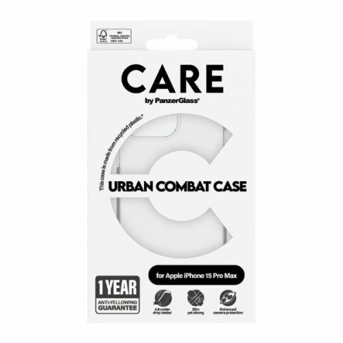Etui CARE by PanzerGlass Urban Combat Case Apple iPhone 15 Pro Max przezroczysty/transparent