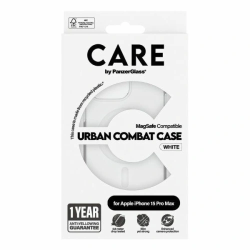 Etui CARE by PanzerGlass Urban Combat Case Apple iPhone 15 Pro Max MagSafe biały/white