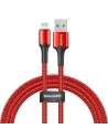 Lightning LED Light Baseus Halo Cable 2.4A 0.5m Red