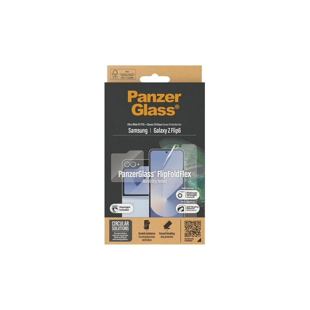 Wholesale PanzerGlass Bundle 2in1 Samsung Galaxy Z Flip6 Screen Protector Ultra Wide-Fit + TPU Classic Fit - PZG678 - {ean13} - Hurt