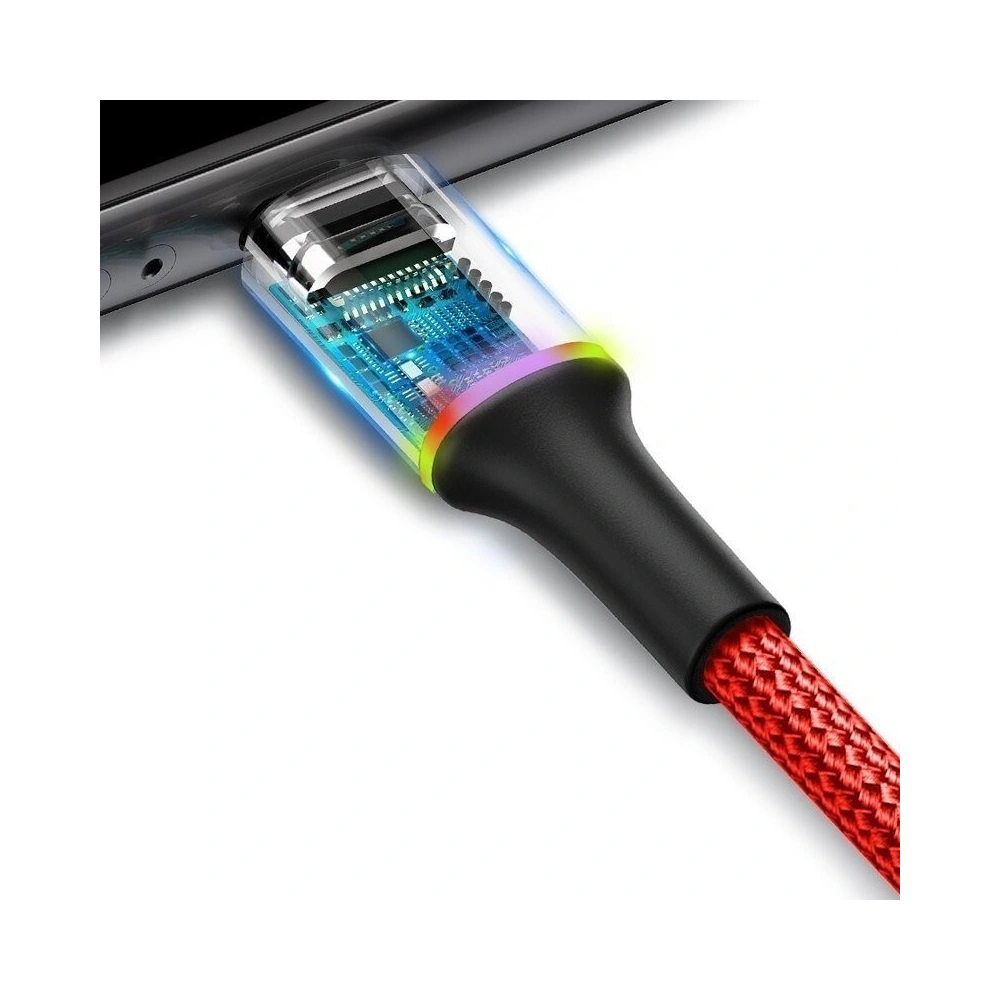 Wholesale Lightning LED Light Baseus Halo Cable 2.4A 0.5m Red - BSU772RED - {ean13} - Hurt