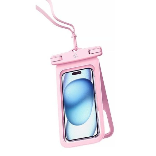 Uniwersalne podwójne etui wodoodporne 6.7" USAMS IP68 różowy/pink