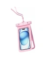 Universelle doppelte wasserdichte Hülle 6.7" USAMS IP68 rosa/pink