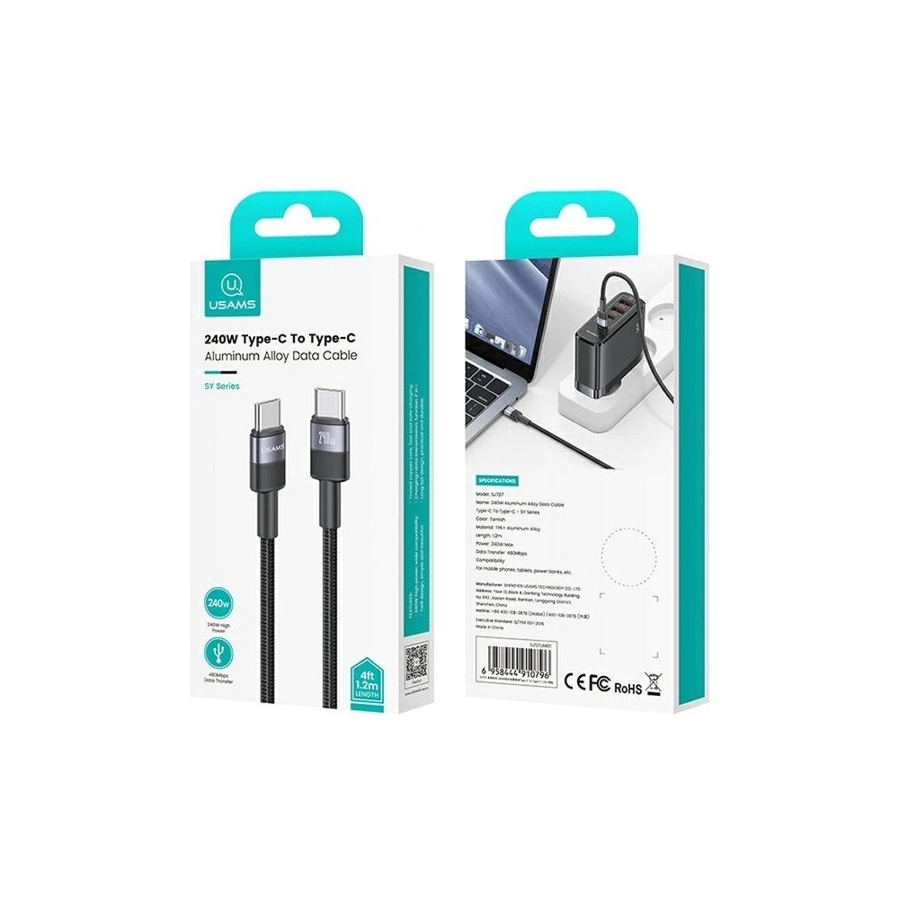 Hurtownia GSM - Kabel USAMS USB-C / USB-C 240W 1.2m série SY tarnish - USA1141 - {ean13} - Hurt
