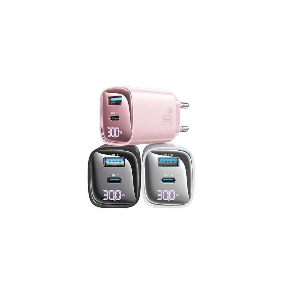 Wholesale USAMS CC229 wall charger USB-A, USB-C 30W GaN Fast Charging XC Series white - USA1145 - {ean13} - Hurt