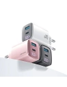 USAMS CC229 USB-A, USB-C 30W GaN Gyors Töltő XC Sorozat rózsaszín