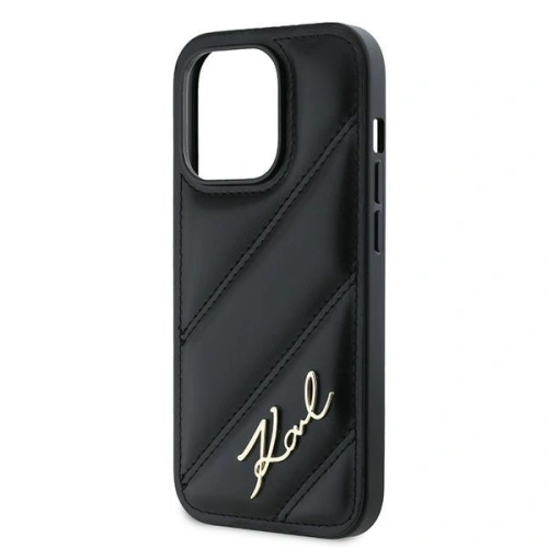 Etui Karl Lagerfeld KLHCP14LPQDSMGK Apple iPhone 14 Pro hardcase Diagonal Quilted Script czarny/black