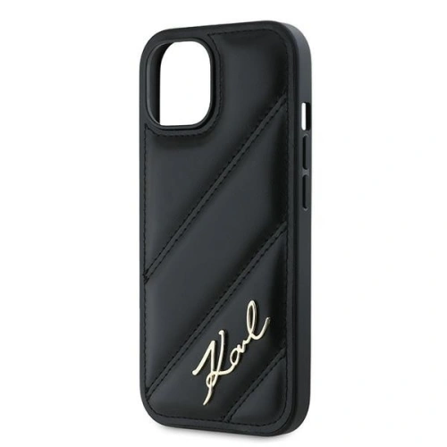 Etui Karl Lagerfeld KLHCP14SPQDSMGK Apple iPhone 14 / 15 / 13 hardcase Diagonal Quilted Script czarny/black