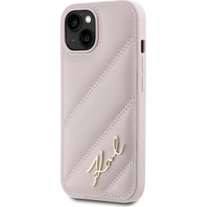 Hurtownia GSM - Case Karl Lagerfeld KLHCP14SPQDSMGP Apple iPhone 14 / 15 / 13 Hardcase Diagonal Quilted Script rosa/pink - KLD2121 - {ean13} - Hurt