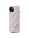 Wholesale Karl Lagerfeld KLHCP14SPQDSMGP Apple iPhone 14 / 15 / 13 hardcase Diagonal Quilted Script pink - KLD2121 - {ean13} - Hurt