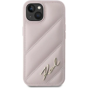 Hurtownia GSM - Case Karl Lagerfeld KLHCP14SPQDSMGP Apple iPhone 14 / 15 / 13 Hardcase Diagonal Quilted Script rosa/pink - KLD2121 - {ean13} - Hurt