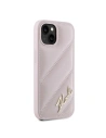 Wholesale Karl Lagerfeld KLHCP14SPQDSMGP Apple iPhone 14 / 15 / 13 hardcase Diagonal Quilted Script pink - KLD2121 - {ean13} - Hurt