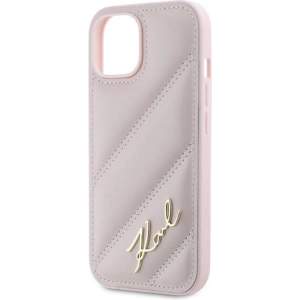 Hurtownia GSM - Case Karl Lagerfeld KLHCP14SPQDSMGP Apple iPhone 14 / 15 / 13 Hardcase Diagonal Quilted Script rosa/pink - KLD2121 - {ean13} - Hurt