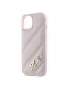 Wholesale Karl Lagerfeld KLHCP14SPQDSMGP Apple iPhone 14 / 15 / 13 hardcase Diagonal Quilted Script pink - KLD2121 - {ean13} - Hurt