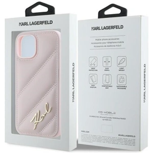 Hurtownia GSM - Case Karl Lagerfeld KLHCP14SPQDSMGP Apple iPhone 14 / 15 / 13 Hardcase Diagonal Quilted Script rosa/pink - KLD2121 - {ean13} - Hurt