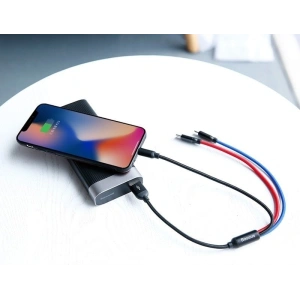 Hurtownia GSM - Kabel USB Baseus 3w1 USB-C / Lightning / Micro 3,5A 0,3m (czarny) - BSU774BLK - {ean13} - Hurt