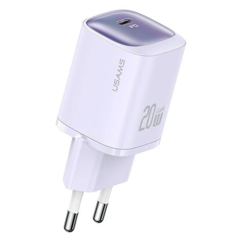 Ładowarka sieciowa USAMS CC248 USB-C 20W GaN Fast Charging HC Series fioletowy/purple