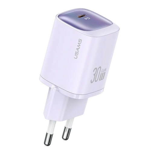 Ładowarka sieciowa USAMS CC251 USB-C 30W GaN Fast Charging HC Series fioletowy/purple