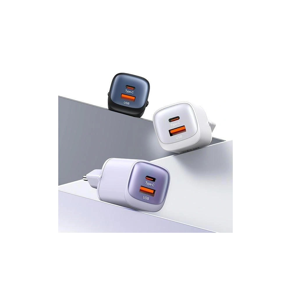 Hurtownia GSM - USAMS CC254 USB-A, USB-C 30W GaN Gyors Töltő HC Sorozat lila/purple - USA1156 - {ean13} - Hurt