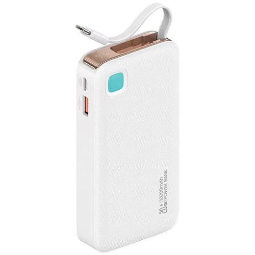 Powerbank USAMS 10000 mAh PD 20W Fast Charge XY Series  + kabel USB-C biały/white
