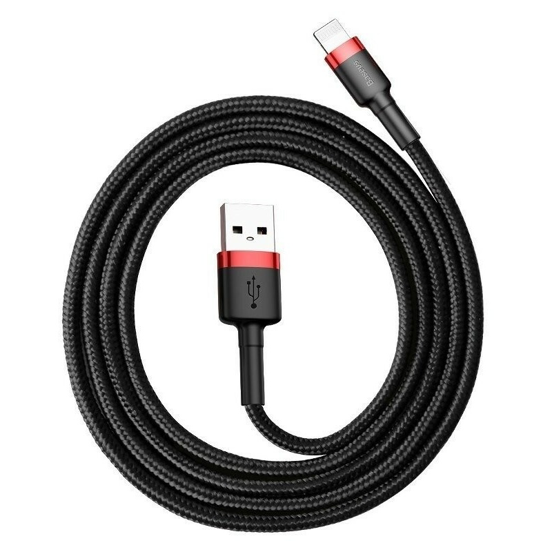 Baseus Distributor - 6953156274945 - BSU775BLKRED - Cable Lightning USB Baseus Cafule 2,4A 0,5m Black&Red - B2B homescreen