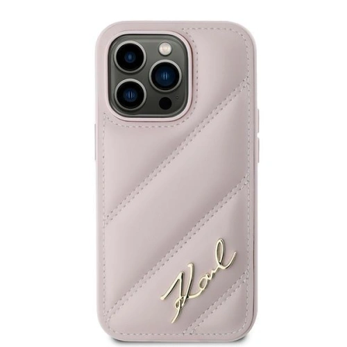 Etui Karl Lagerfeld KLHCP14XPQDSMGP Apple iPhone 14 Pro Max hardcase Diagonal Quilted Script różowy/pink