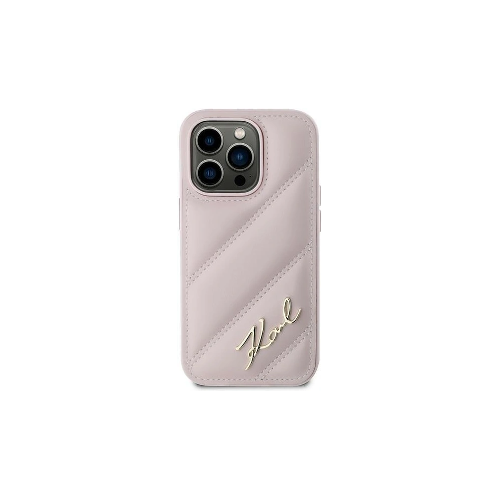 Hurtownia GSM - Etui Karl Lagerfeld KLHCP14XPQDSMGP Apple iPhone 14 Pro Max hardcase Diagonal Quilted Script roz/roz - KLD2123 - {ean13} - Hurt