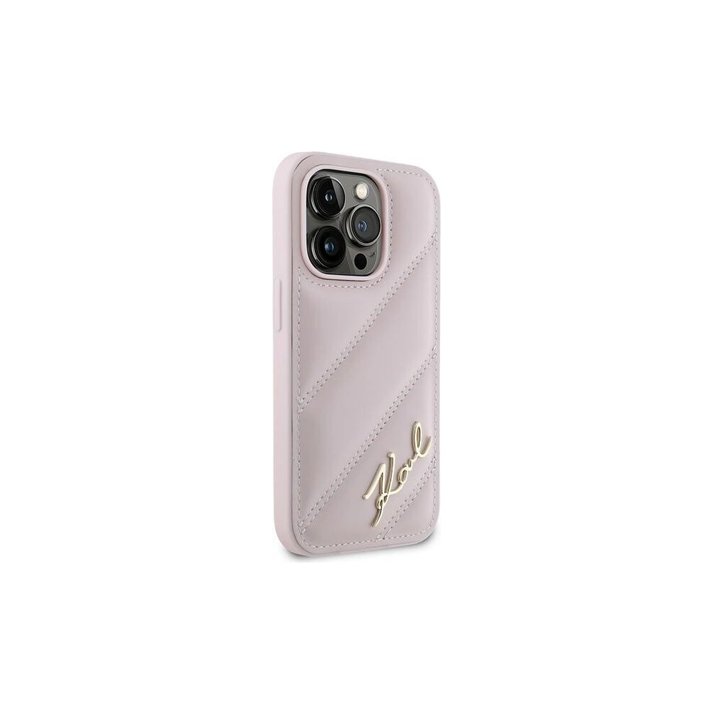 Hurtownia GSM - Etui Karl Lagerfeld KLHCP14XPQDSMGP Apple iPhone 14 Pro Max hardcase Diagonal Quilted Script roz/roz - KLD2123 - {ean13} - Hurt