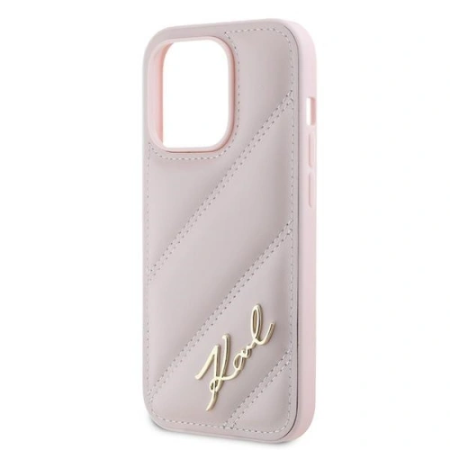 Etui Karl Lagerfeld KLHCP14XPQDSMGP Apple iPhone 14 Pro Max hardcase Diagonal Quilted Script różowy/pink