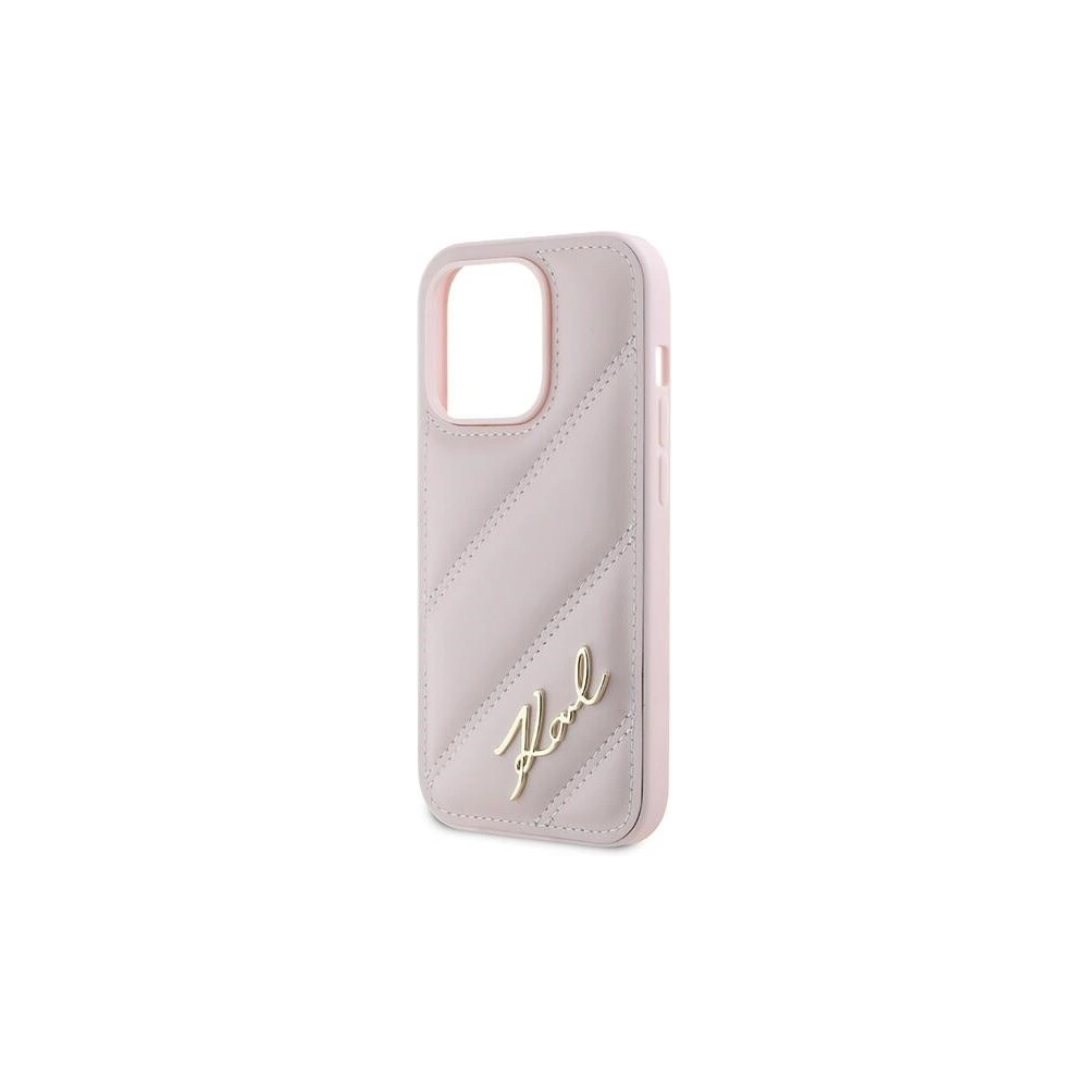 Hurtownia GSM - Etui Karl Lagerfeld KLHCP14XPQDSMGP Apple iPhone 14 Pro Max hardcase Diagonal Quilted Script roz/roz - KLD2123 - {ean13} - Hurt