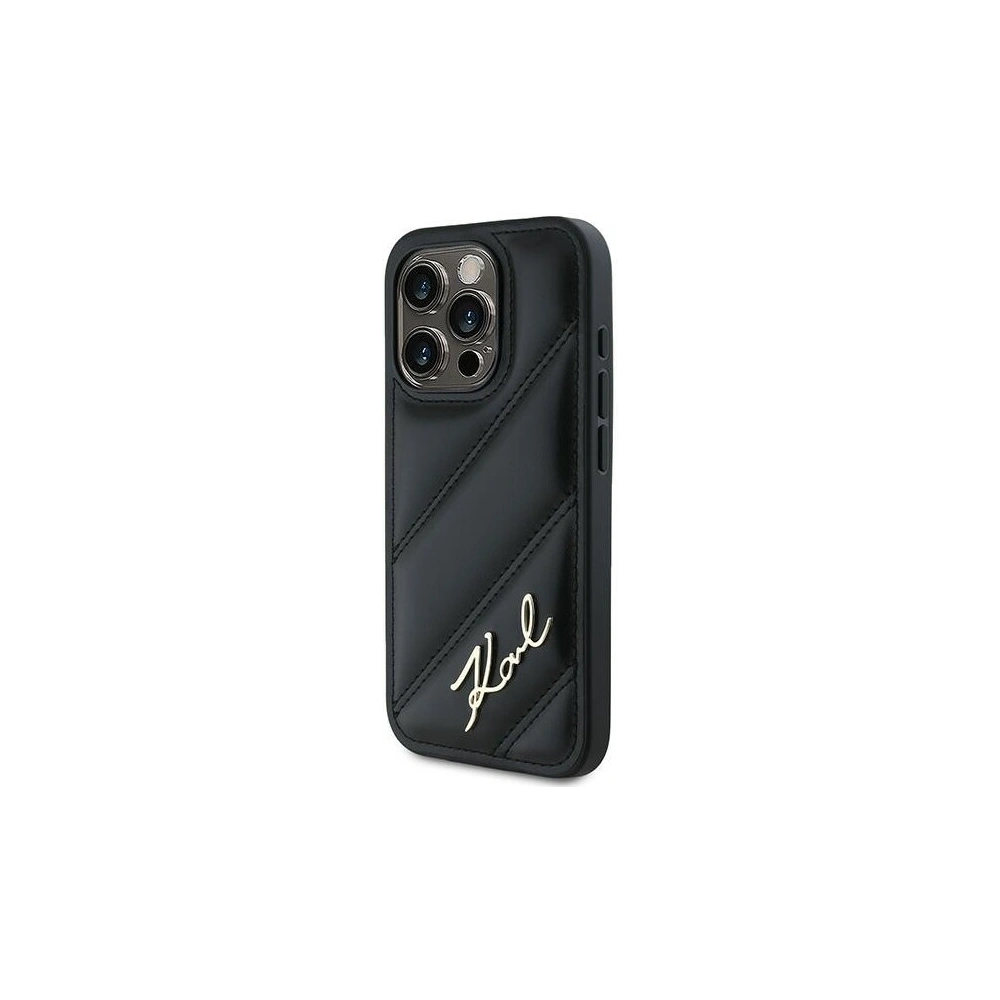 Hurtownia GSM - Etui Karl Lagerfeld KLHCP15LPQDSMGK Apple iPhone 15 Pro hardcase Diagonal Quilted Script czarny/black - KLD2124 - {ean13} - Hurt