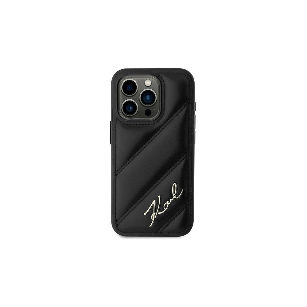 Hurtownia GSM - Etui Karl Lagerfeld KLHCP15LPQDSMGK Apple iPhone 15 Pro hardcase Diagonal Quilted Script czarny/black - KLD2124 - {ean13} - Hurt