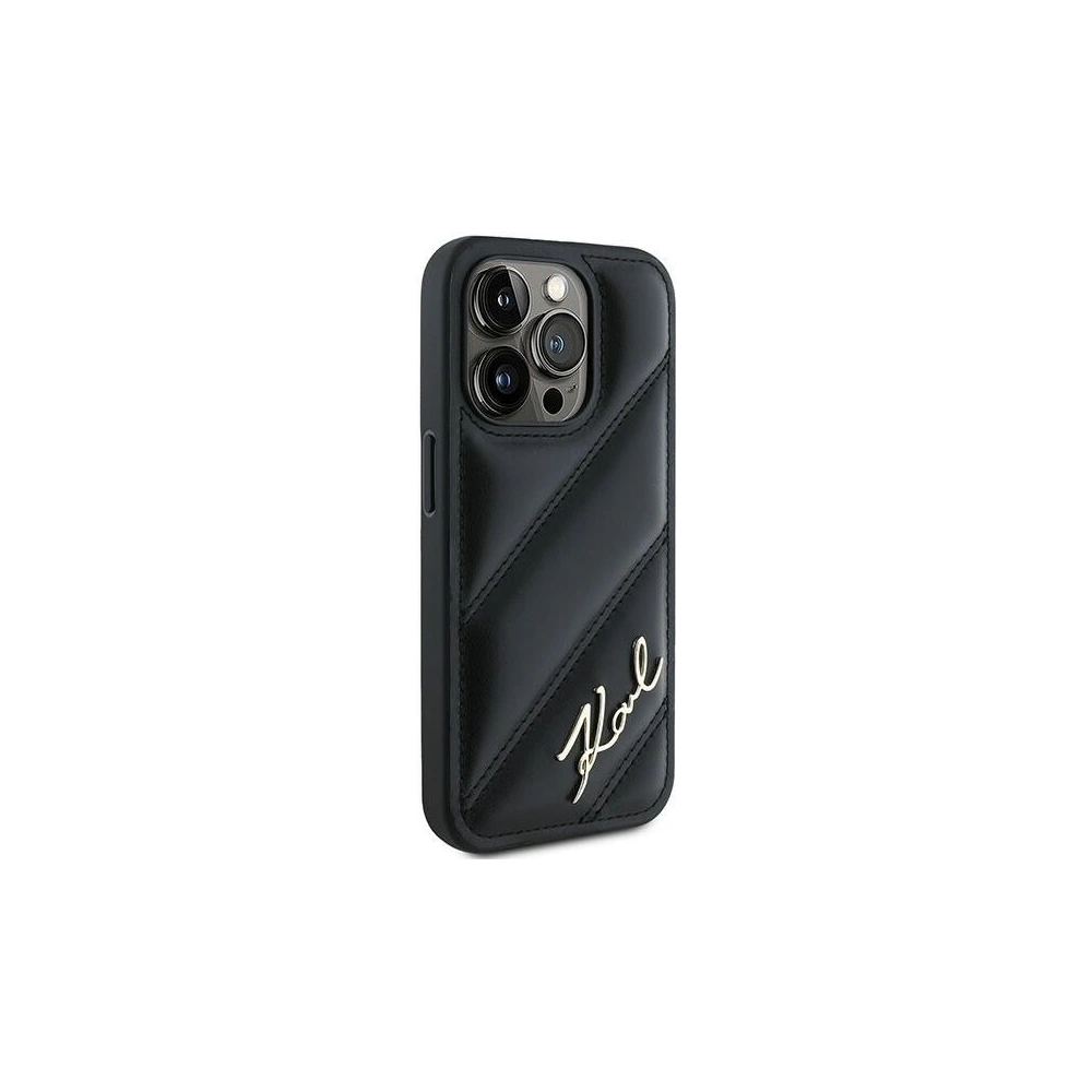 Hurtownia GSM - Etui Karl Lagerfeld KLHCP15LPQDSMGK Apple iPhone 15 Pro hardcase Diagonal Quilted Script czarny/black - KLD2124 - {ean13} - Hurt