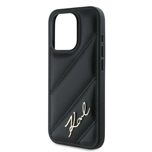 Etui Karl Lagerfeld KLHCP15LPQDSMGK Apple iPhone 15 Pro hardcase Diagonal Quilted Script czarny/black