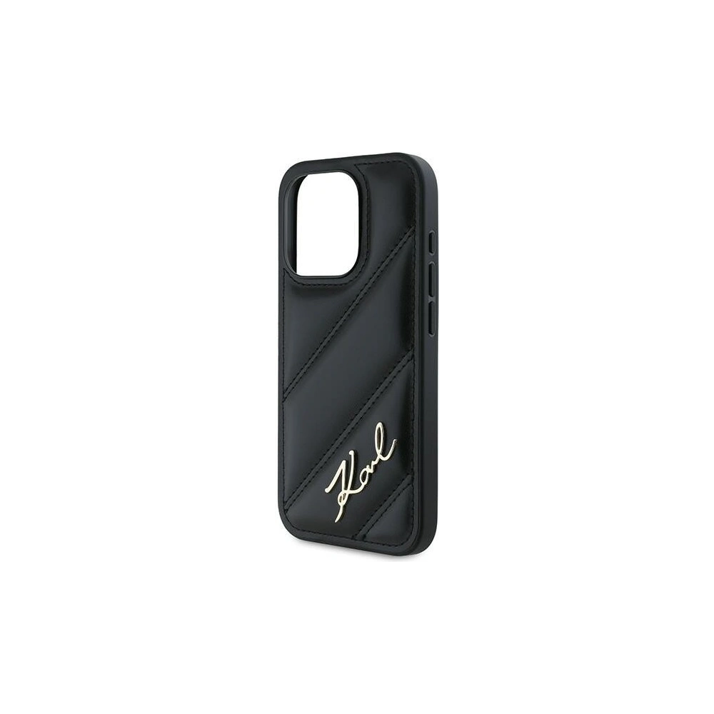 Hurtownia GSM - Etui Karl Lagerfeld KLHCP15LPQDSMGK Apple iPhone 15 Pro hardcase Diagonal Quilted Script czarny/black - KLD2124 - {ean13} - Hurt