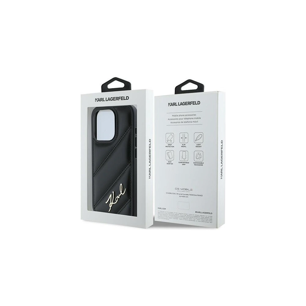 Hurtownia GSM - Etui Karl Lagerfeld KLHCP15LPQDSMGK Apple iPhone 15 Pro hardcase Diagonal Quilted Script černý/black - KLD2124 - {ean13} - Hurt