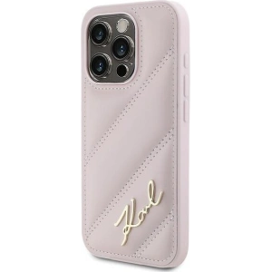 Hurtownia GSM - Etui Karl Lagerfeld KLHCP15LPQDSMGP Apple iPhone 15 Pro hardcase Diagonal Quilted Script różowy/pink - KLD2125 - {ean13} - Hurt